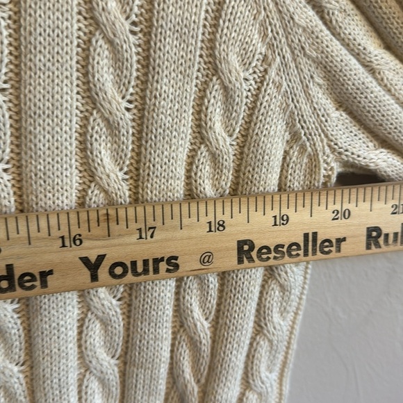 All:row Women's Cream Cable Knit Sofia cardigan Sweater cute cozy size large - Picture 7 of 9